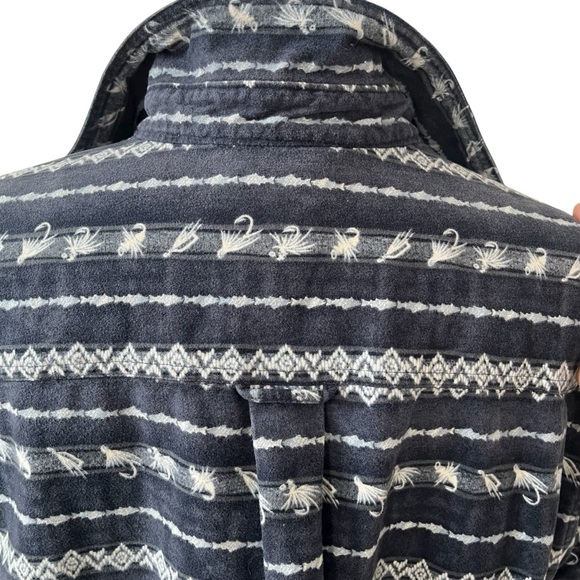 Woolrich blue flannel fishing lure print button down shirt Men’s M - Picture 10 of 13